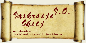 Vaskrsije Okilj vizit kartica